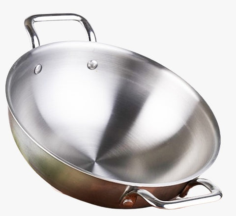 Stainless Steel Triply Kadai Steel Kadhai 3 Layer 26 CM Capacity 3.2 Litre